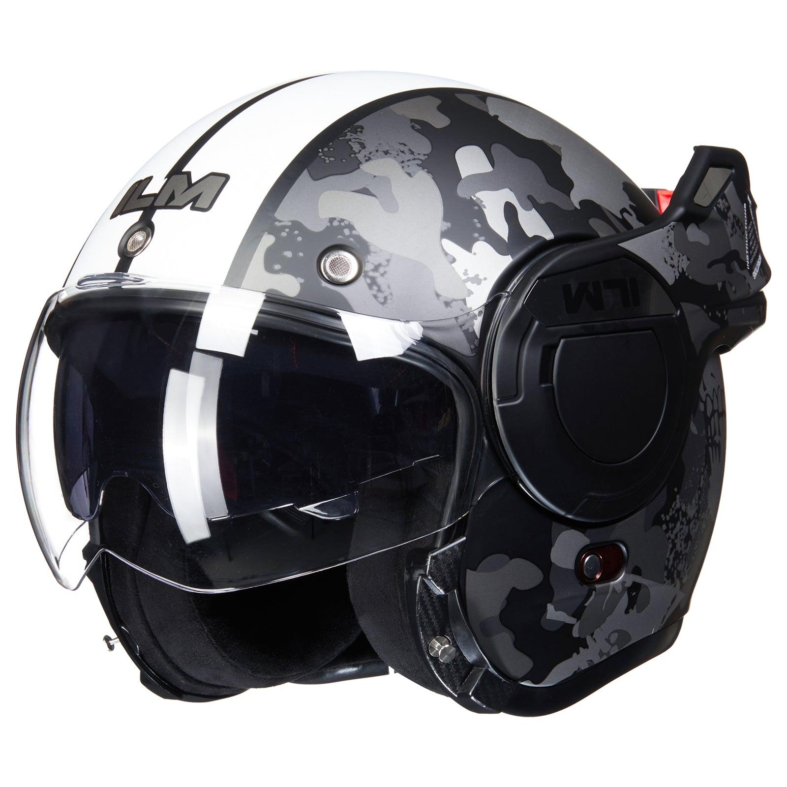 ILM Vintage Full Face Modular Motorcycle Helmet Model B707