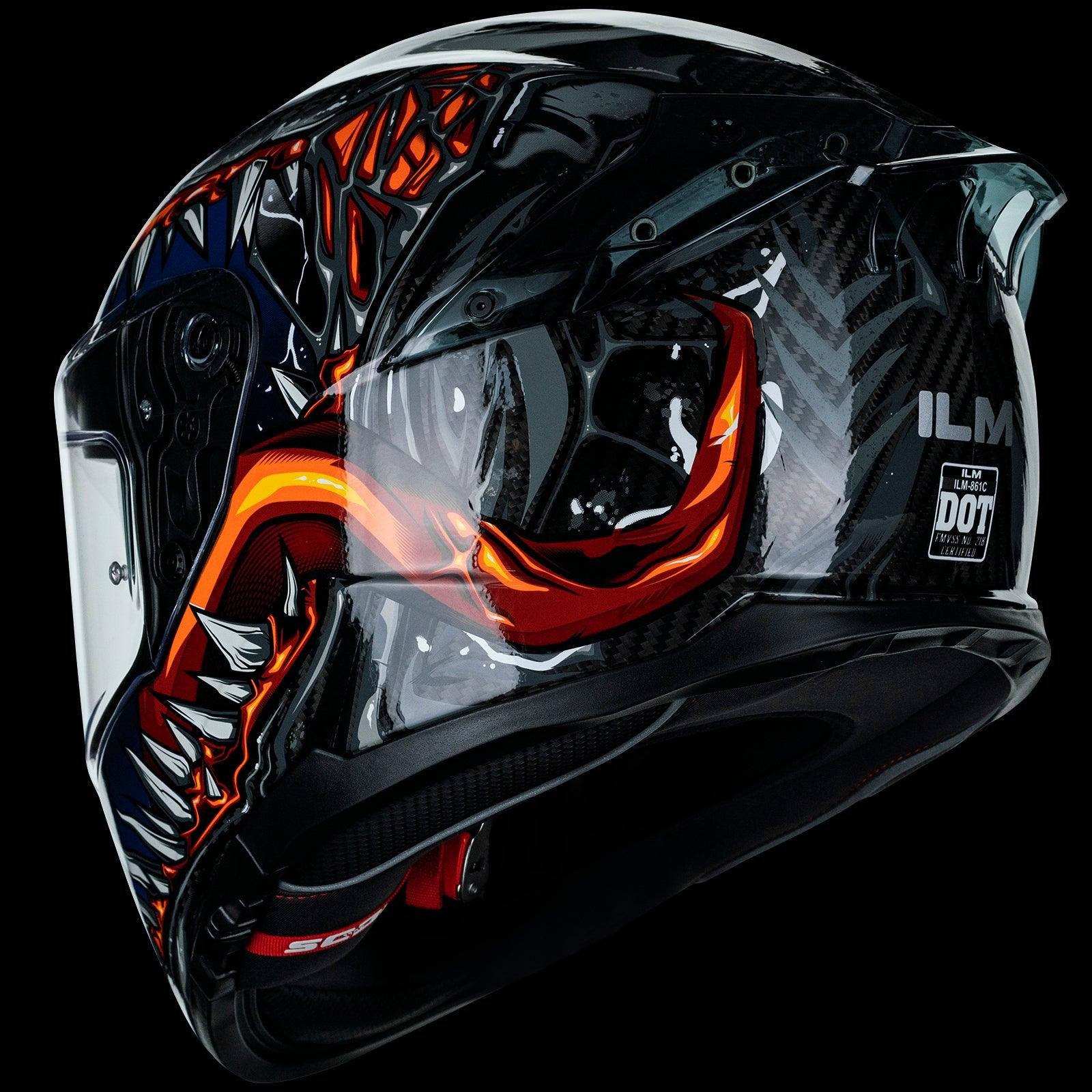 ILM Full Face Motorcycle Carbon Fiber Helmet Model 861C - ILM