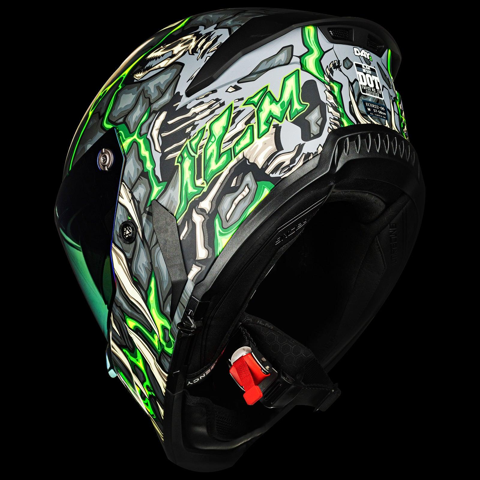 ILM Full Face Motorcycle Helmets Racing Helmet Model MF509 Cyborg-gray / Small ILM Full Face Motorcycle Helmets Racing Helmet Model MF509 Cyborg-gray / Small