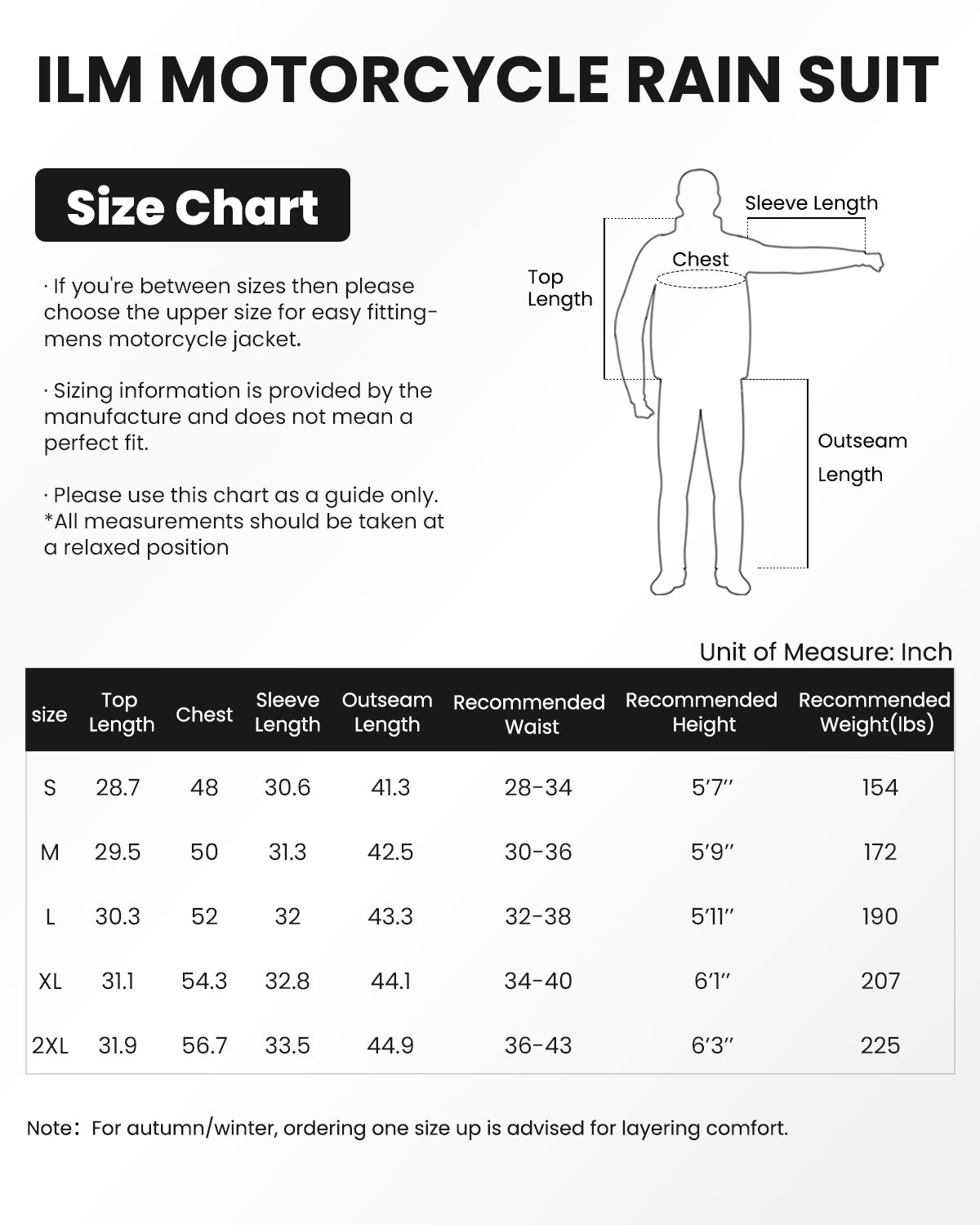 ILM Motorcycle Rain Suit for Men 2 Piece Waterproof Jacket and Pants Hidden Shoe Cover Breathable Reflective Model RS03