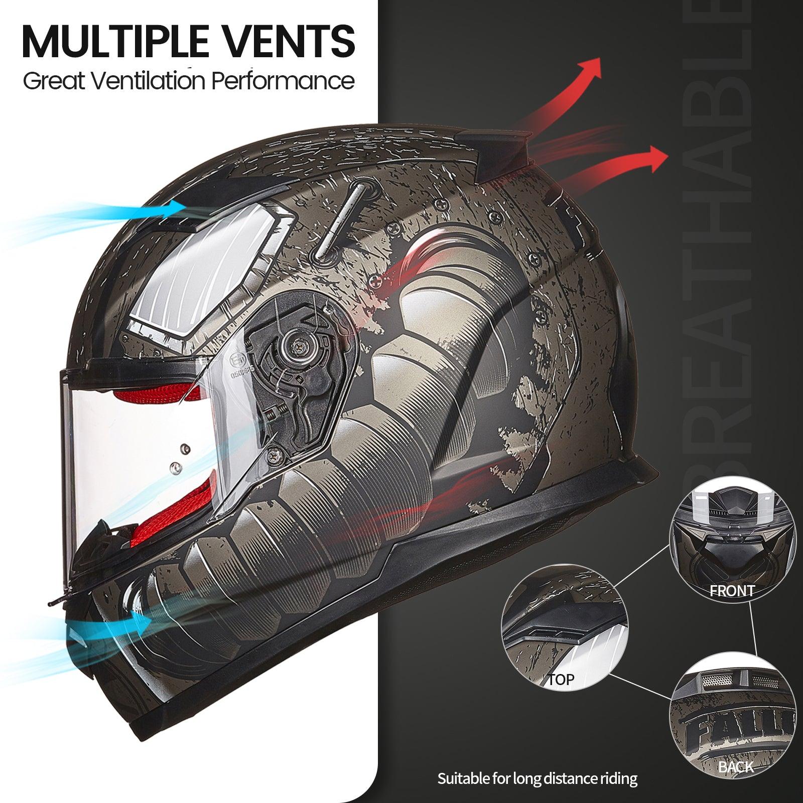 ILM Full Face Motorcycle Helmet Model 817 - ILM