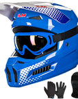 ILM Youth Dirt Bike Helmets Kids ATV Helmet with Goggles Gloves Mask Model MT601Y - ILM