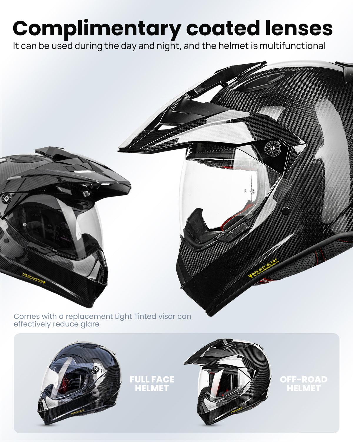 ILM Carbon Fiber Snell M2020D Full Face Motorcycle Adventure Helmet Model L13 - ILM