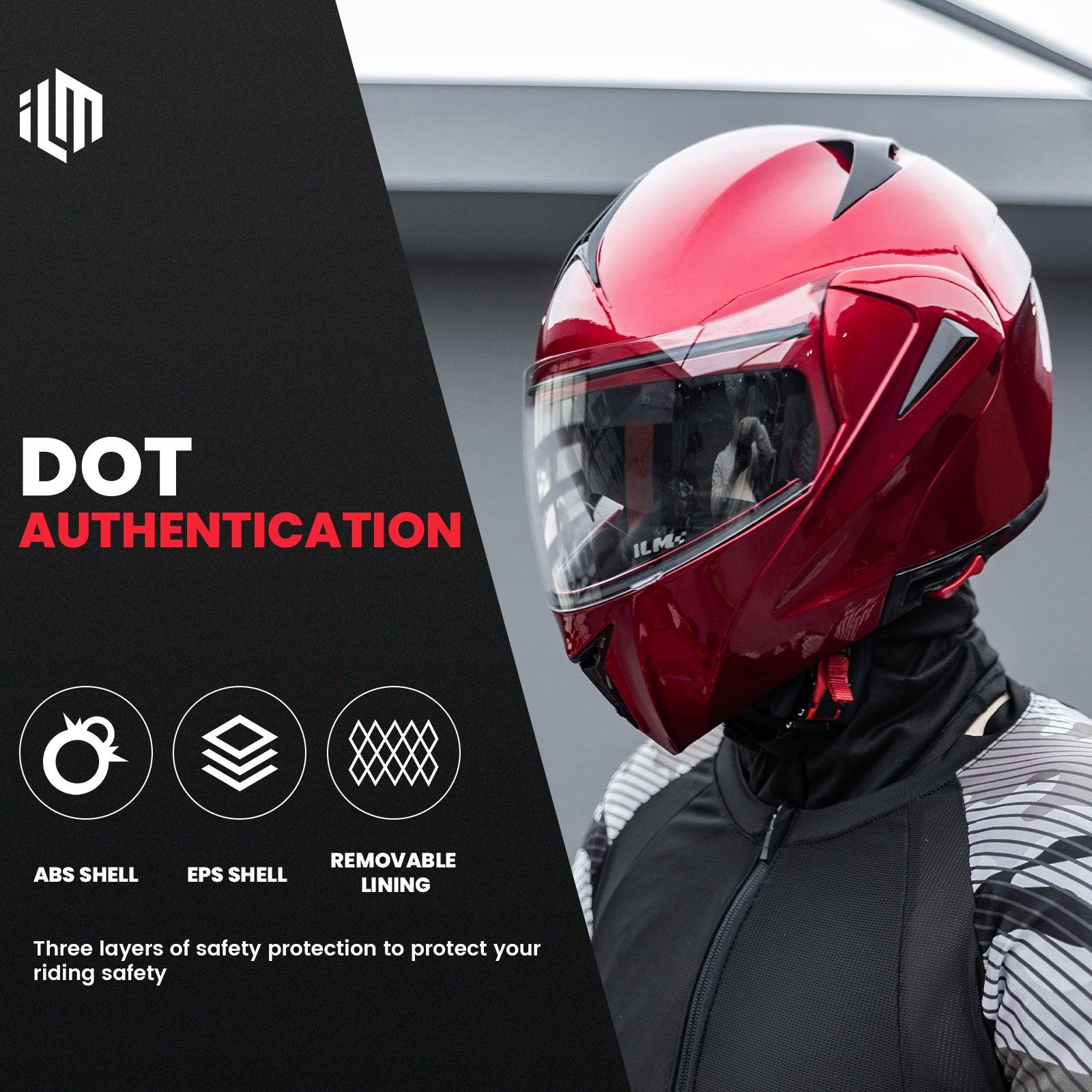 ILM Motorcycle Helmets Modular Full Face Helmet Model 808 - ILM