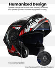 ILM Motorcycle Helmets Modular Full Face Moped Helmet Model WS202 - ILM