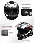 ILM Full Face Motorcycle Helmet Model 861A - ILM