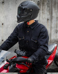 ILM Motorcycle Shirt Denim Jacket for Men with CE Armor Mesh Liner Lightweight Motorbike Model JFL1