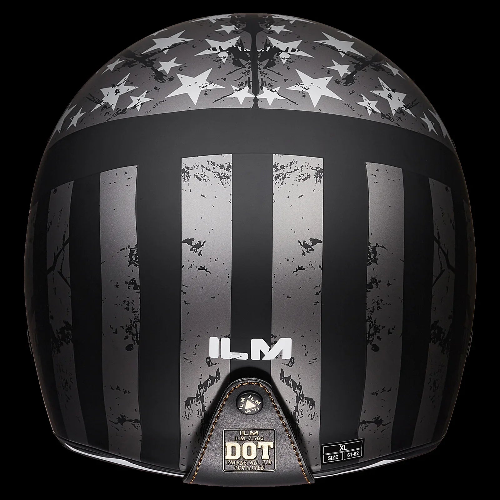 ILM Vintage Full Face Motorcycle Helmets Model Z502 Matte Black / Small