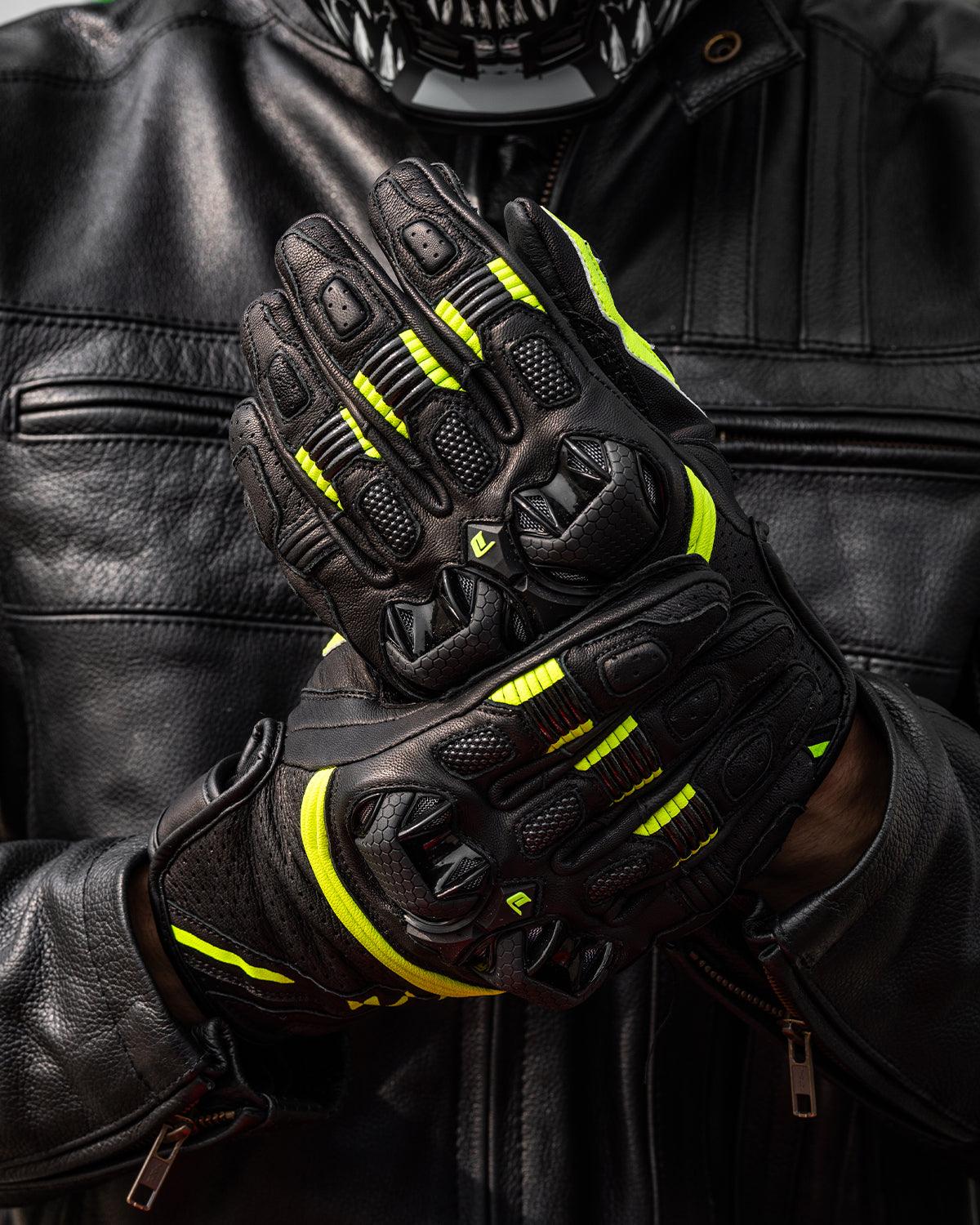 ILM Motorcycle Leather Gloves Breathable Riding Motocross Gloves Model GL3 - ILM