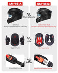 ILM Full Face Motorcycle Carbon Fiber Helmet Model 861C - ILM