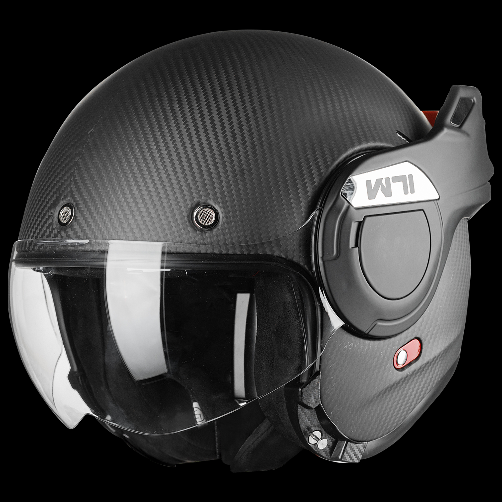 ILM Carbon Fiber Vintage Full Face Modular Motorcycle Helmet Model B707C