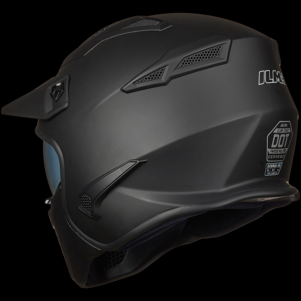 ILM Open Face Motorcycle 3/4 Half Helmet Model 726X Matte Black / Small ILM Open Face Motorcycle 3/4 Half Helmet Model 726X Matte Black / Small