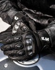 ILM Motorcycle Goatskin Leather Gloves Riding Motorbike with Touchscreen Hard Knuckle Model GL4