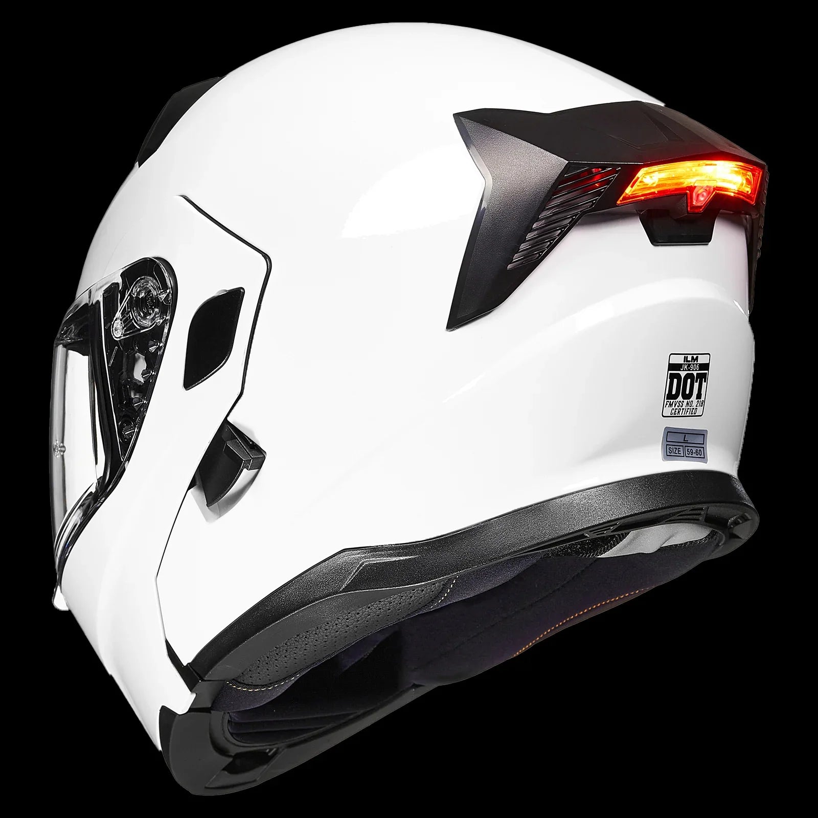 icon airflite helmet white ILM Motorcycle Modular Full Face Helmet LED Tail Light Model 906L Lightning / Medium