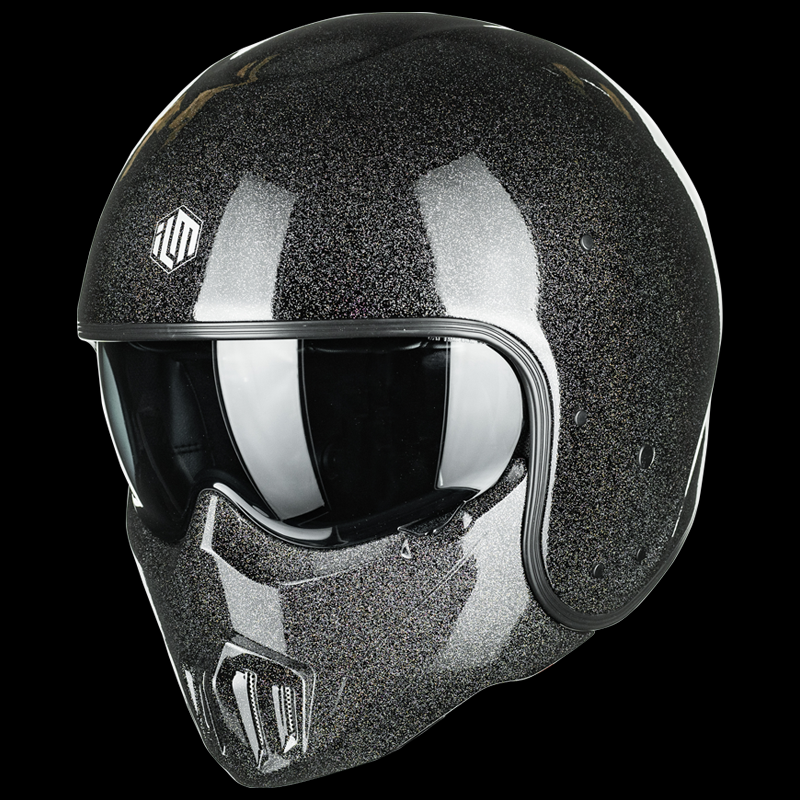 ILM Fiberglass Open Face Motorcycle 3/4 Helmet Lightweight Vintage Helmet Model MO310P