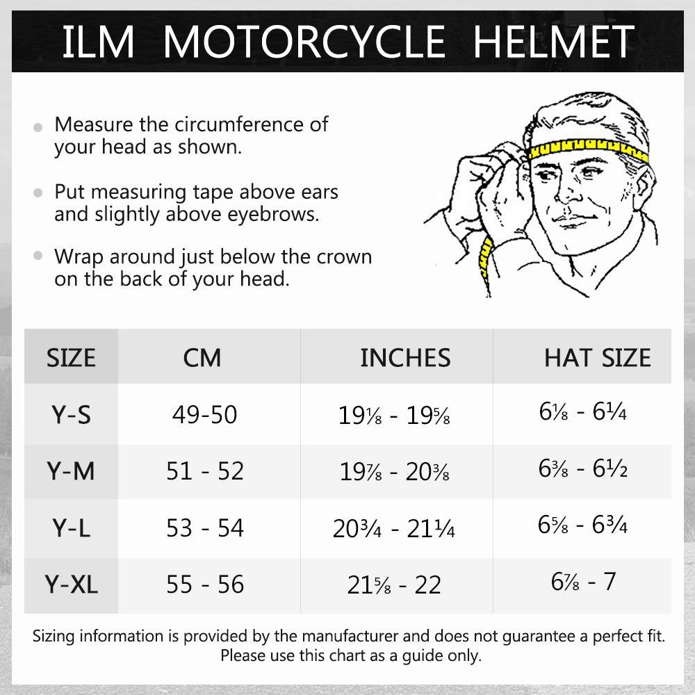 ILM Youth Kids Full Face Motorcycle Helmet Model DP808 - ILM