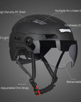 ILM Bike Helmet with USB Rechargeable LED Front and Back Light Model E3-10L - ILM