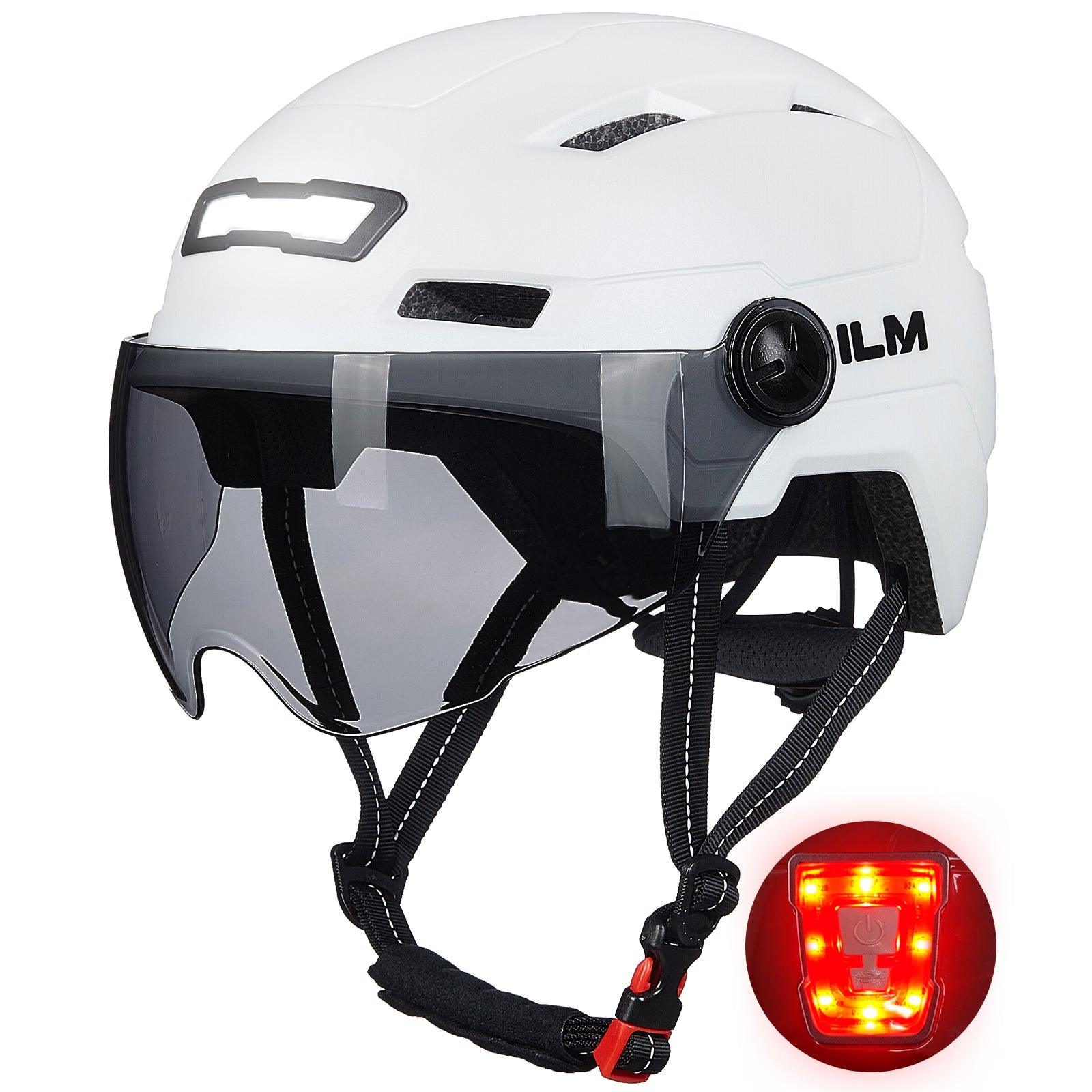 ILM Bike Helmet with USB Rechargeable LED Front and Back Light Model E3-10L - ILM