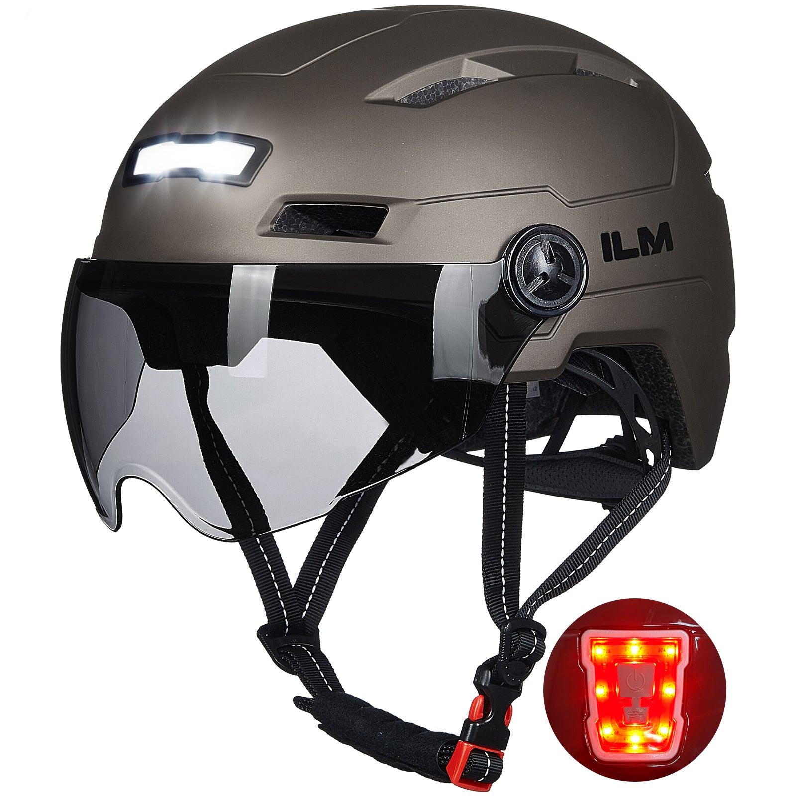 ILM Bike Helmet with USB Rechargeable LED Front and Back Light Model E3-10L - ILM