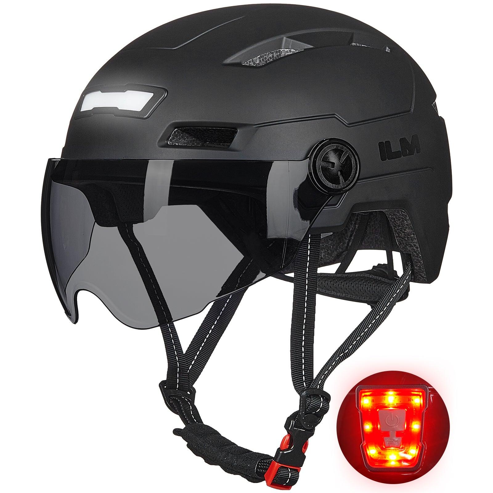 ILM Bike Helmet with USB Rechargeable LED Front and Back Light Model E3-10L - ILM