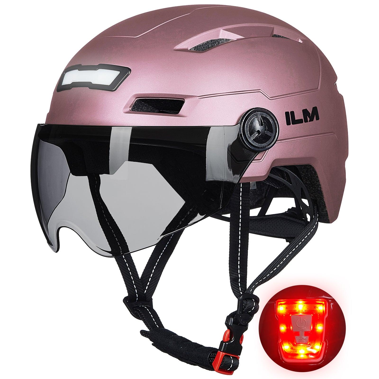 ILM Bike Helmet with USB Rechargeable LED Front and Back Light Model E3-10L - ILM