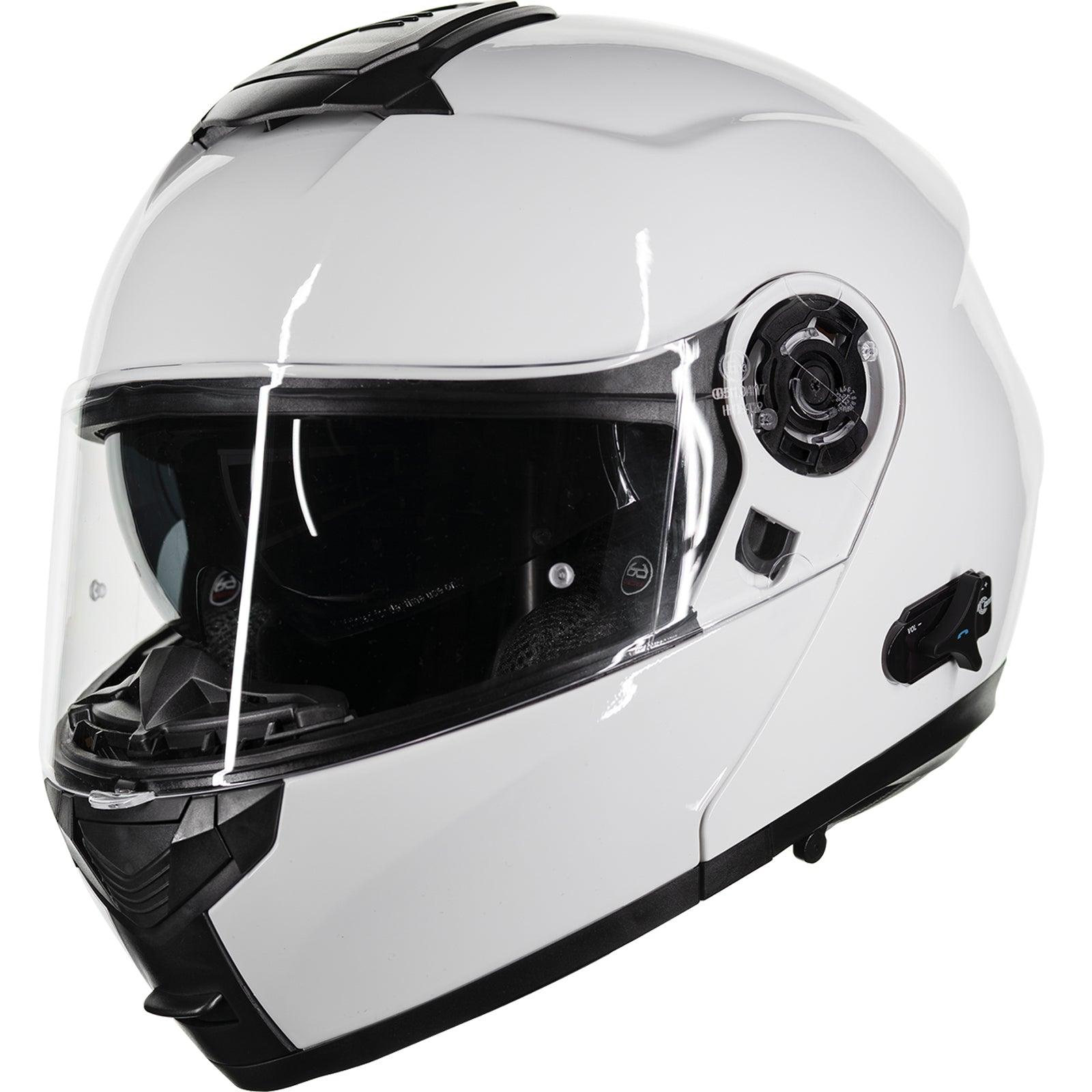blutooth motorcycle helmet ILM Modular Flip up Full Face Bluetooth Motorcycle Helmet Model 159BT Gloss Black / Large