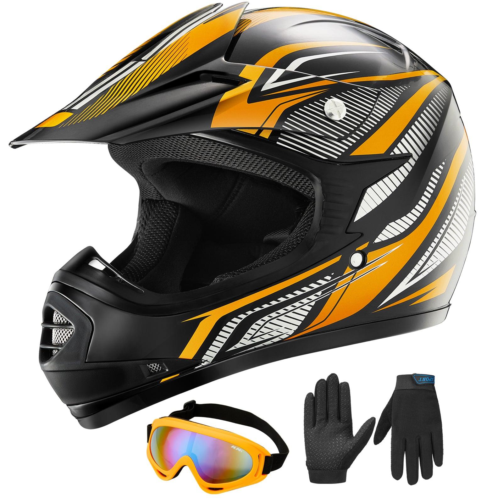 ILM Youth Kids ATV Motocross Helmet Goggles Sports Gloves Dirt Bike Motorcycle B07 - ILM