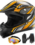 ILM Youth Kids ATV Motocross Helmet Goggles Sports Gloves Dirt Bike Motorcycle B07 - ILM