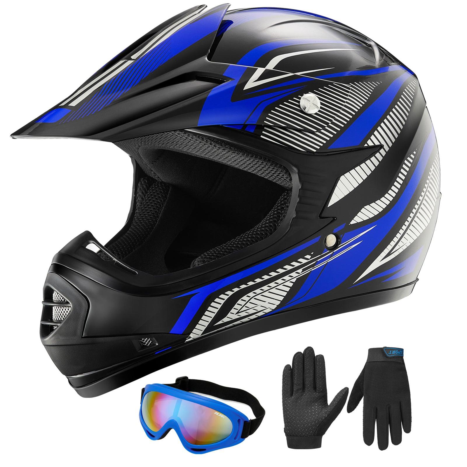 ILM Youth Kids ATV Motocross Helmet Goggles Sports Gloves Dirt Bike Motorcycle B07 - ILM