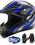 ILM Youth Kids ATV Motocross Helmet Goggles Sports Gloves Dirt Bike Motorcycle B07 - ILM