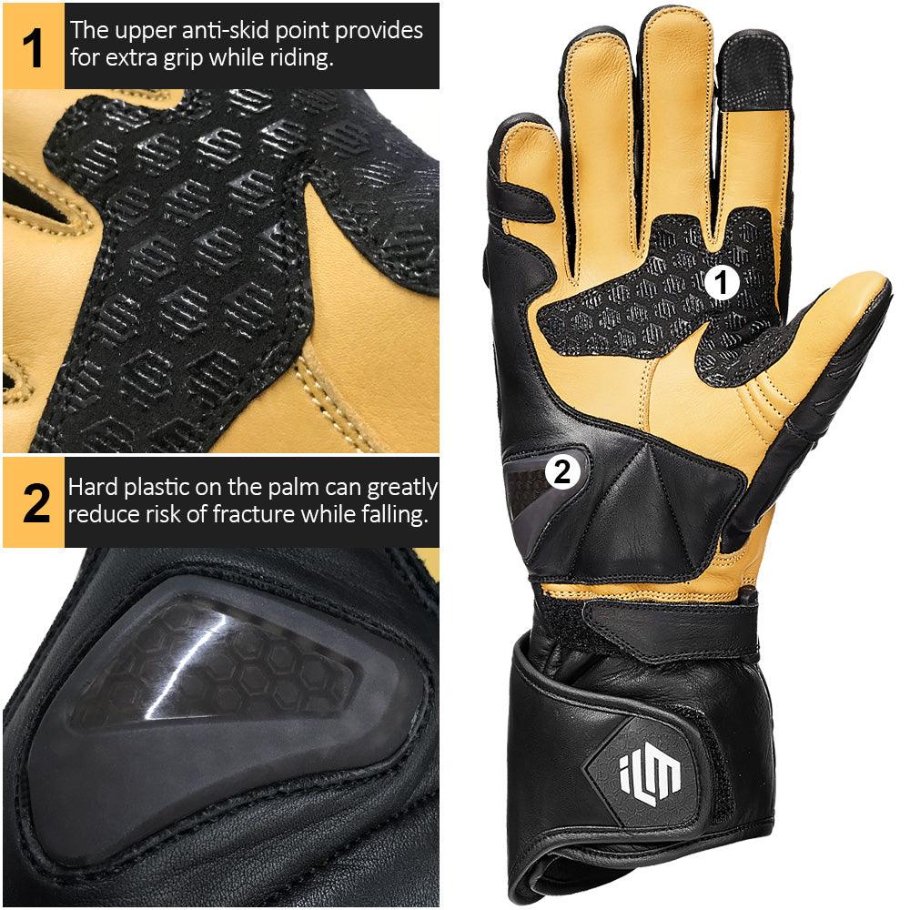 ILM Leather Motorcycle Gloves Model GIG01 - ILM