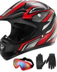 ILM Youth Kids ATV Motocross Helmet Goggles Sports Gloves Dirt Bike Motorcycle B07 - ILM