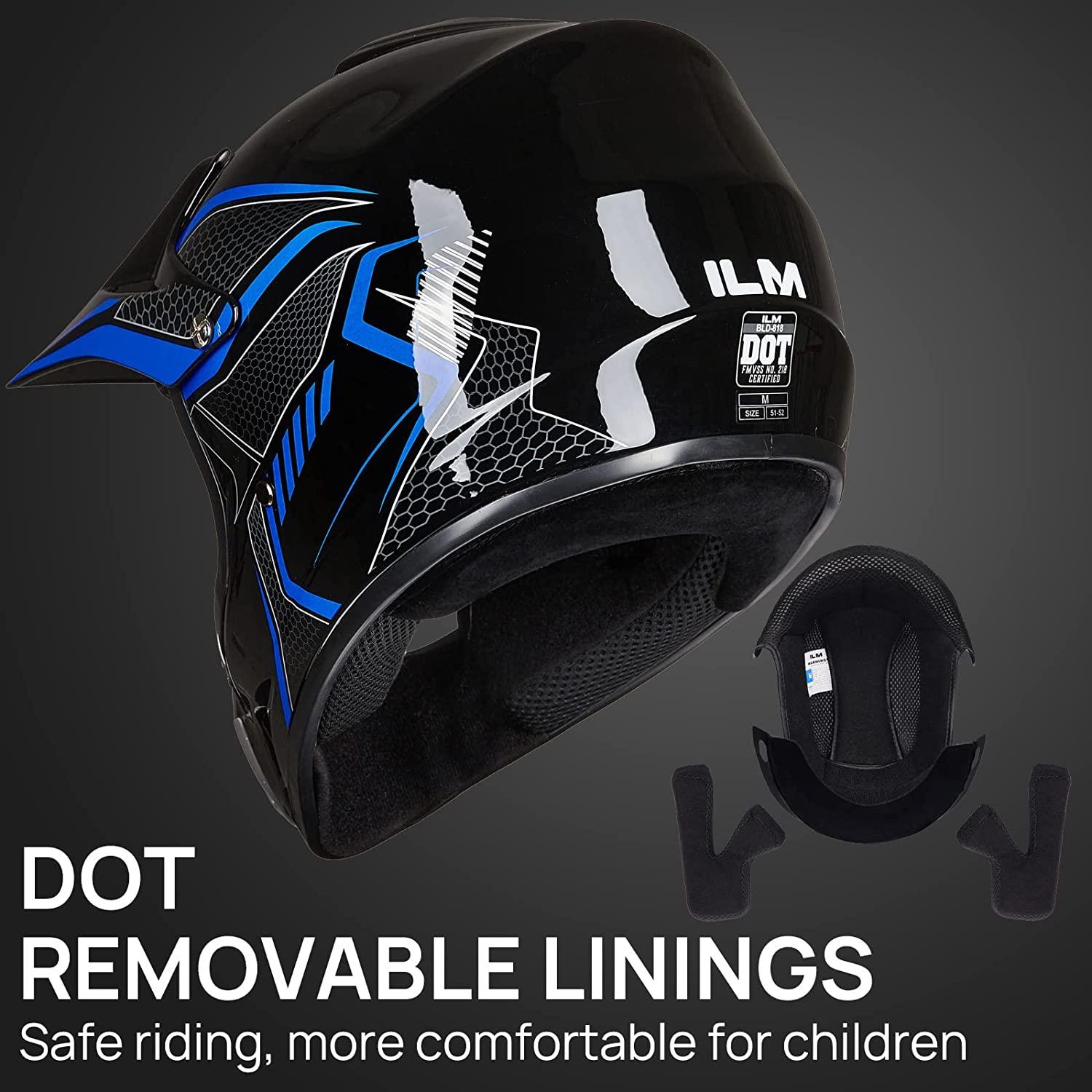 ILM Youth Kids Dirt Bike Helmet Model BLD-818