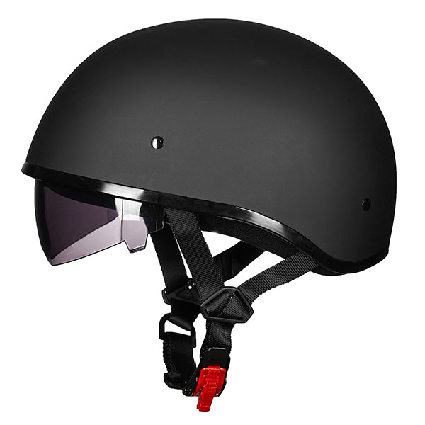 Daytona Skull Cap Carbon Fiber Half Motorcycle Helmet with Quick Release  Strap System