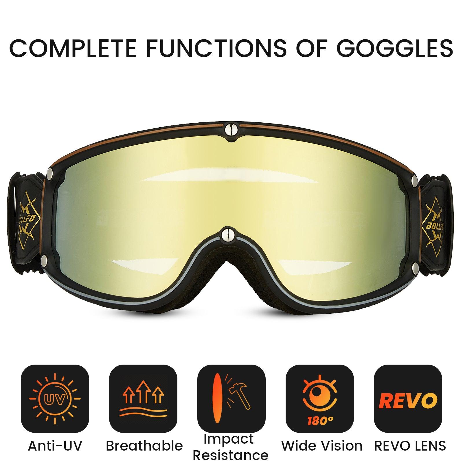 ILM Vintage Motorcycle Goggles Windproof Glasses - ILM