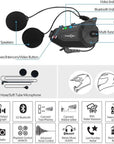 ILM Motorcycle 6 Rider Bluetooth Communication System with HD Camera - ILM
