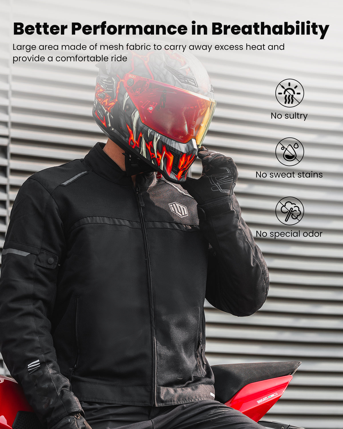 ILM Motorcycle Riding Jacket with Mesh CE Armor Dual Sport Protective Model JAM1