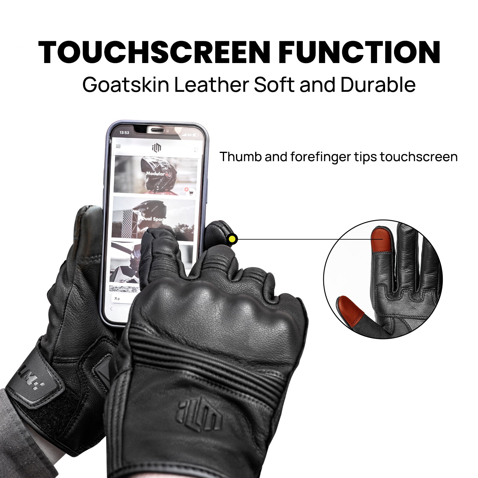 ILM Goat Skin Leather Gloves Model DN01