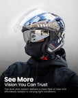 ILM Open Face Motorcycle 3/4 Helmet Model MO325