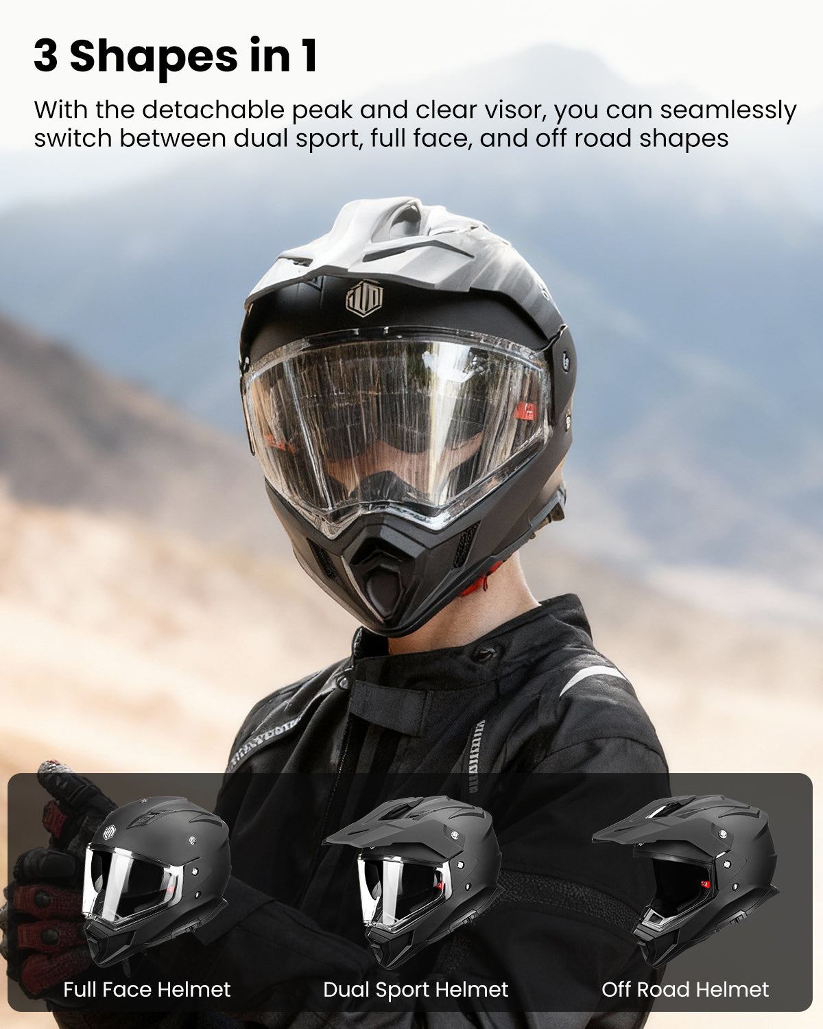 ILM Dual Sport ATV Off Road Full Face Motorcycle Helmets model MD866