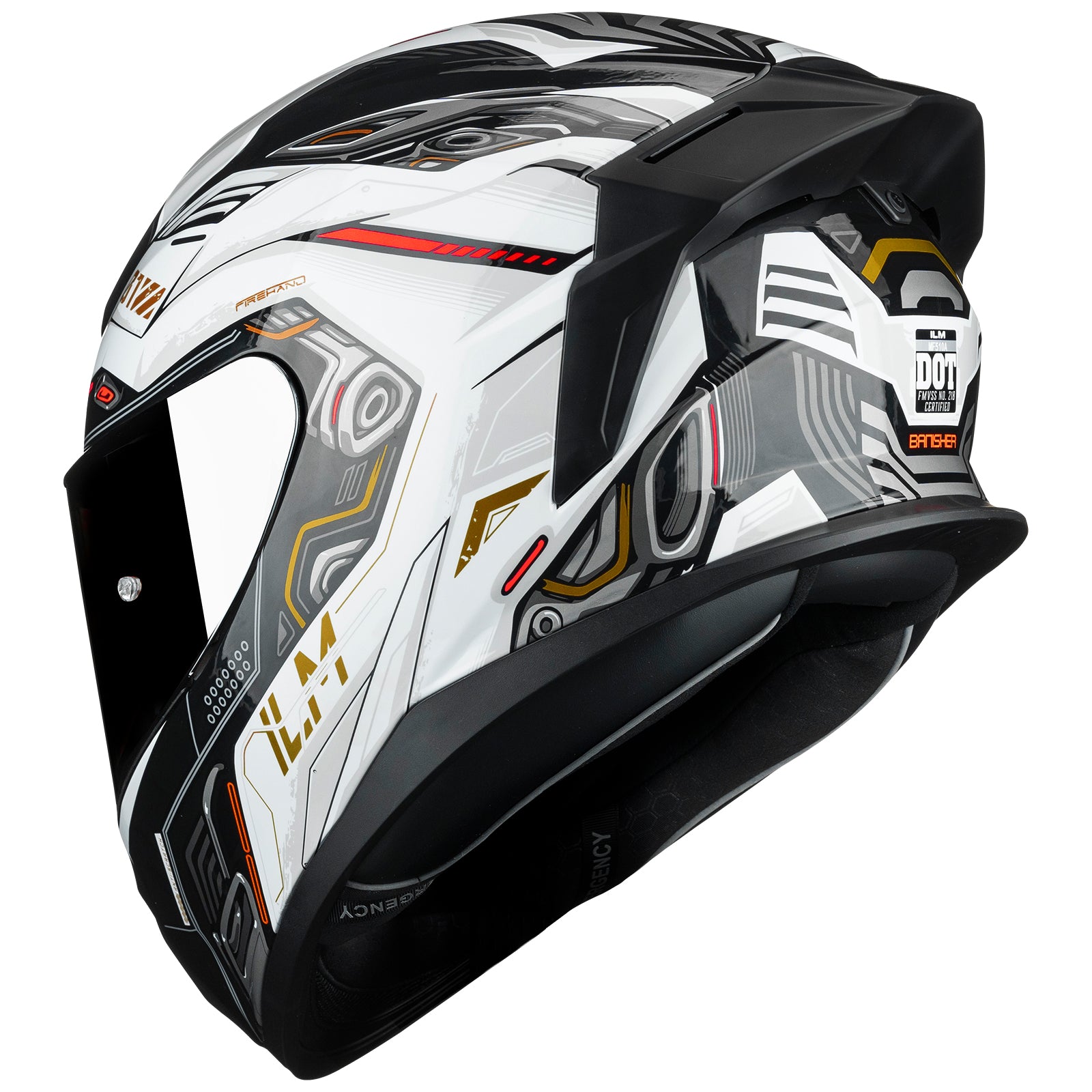 ILM Full Face Motorcycle Helmet DOT Approved Powersports Street Racing Cascos para Motos Model MF510A Fronter Red / Small