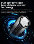 ILM Motorcycle Bluetooth Headset Helmet Communication System 2100M Intercom IP67 Waterproof Noise Cancellation Model RANGEPRO