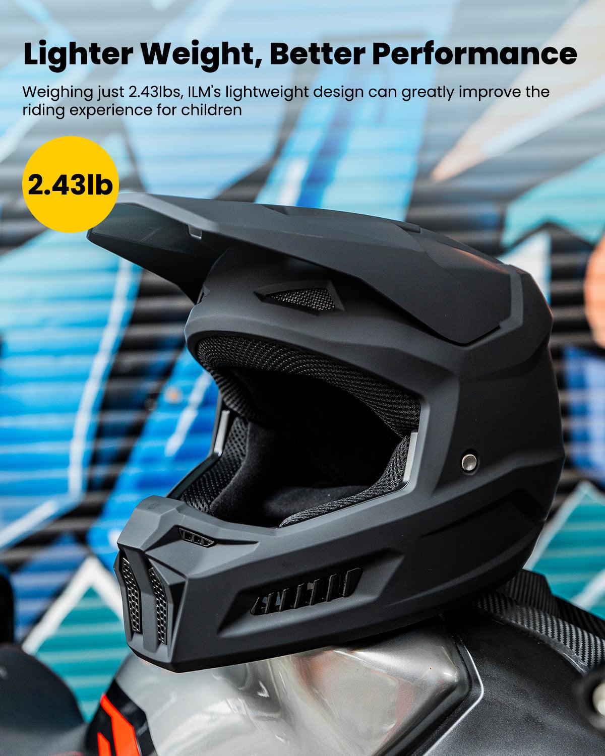 2021 dirt bike helmets ILM Youth Kids ATV Helmet with Goggles Gloves Mask Model MT601Y Angry Face / Youth-S warehousesale073120 tail smut protection Convertible Mini Diaper Backpack Color:Pale Stone Atomic