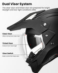 ILM Dual Sport ATV Off Road Full Face Motorcycle Helmets model MD866