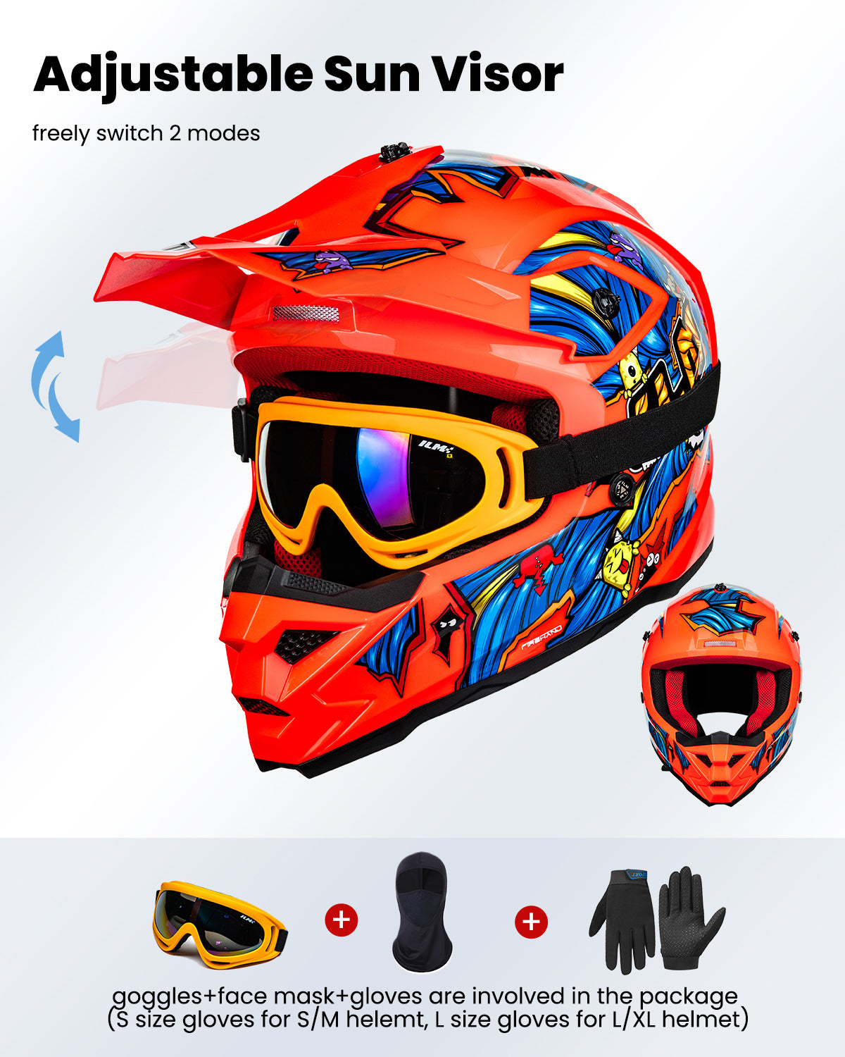 ILM Youth ATV Helmet Kids Dirt Bike Helmet Model Z705