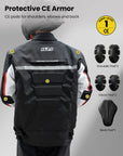 ILM Motorcycle Riding Jacket with CE Armor and Detachable Waterproof Thermal Liner Dual Sport Model JF2