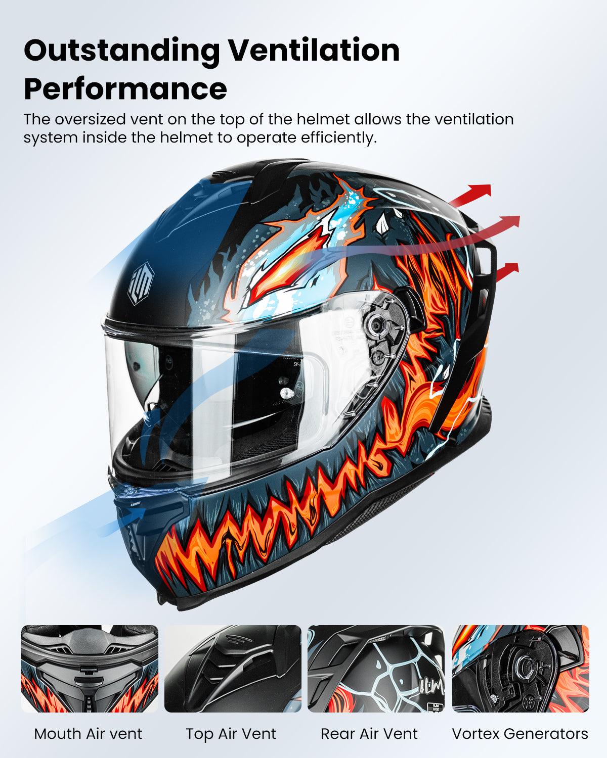ILM Motorcycle Full Face Street Racing Helmet Model MF567 ILM Motorcycle Full Face Street Racing Helmet Model MF567