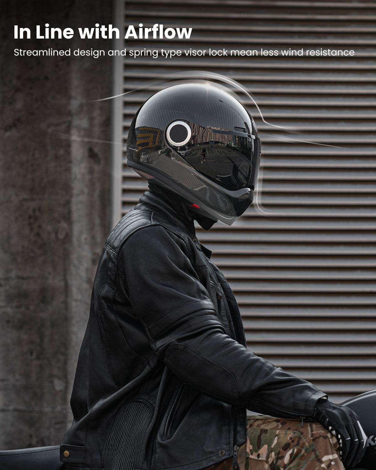 ILM Carbon Fiber Lightweight Motorcycle Helmets Full Face Retro Helmet  Model F611