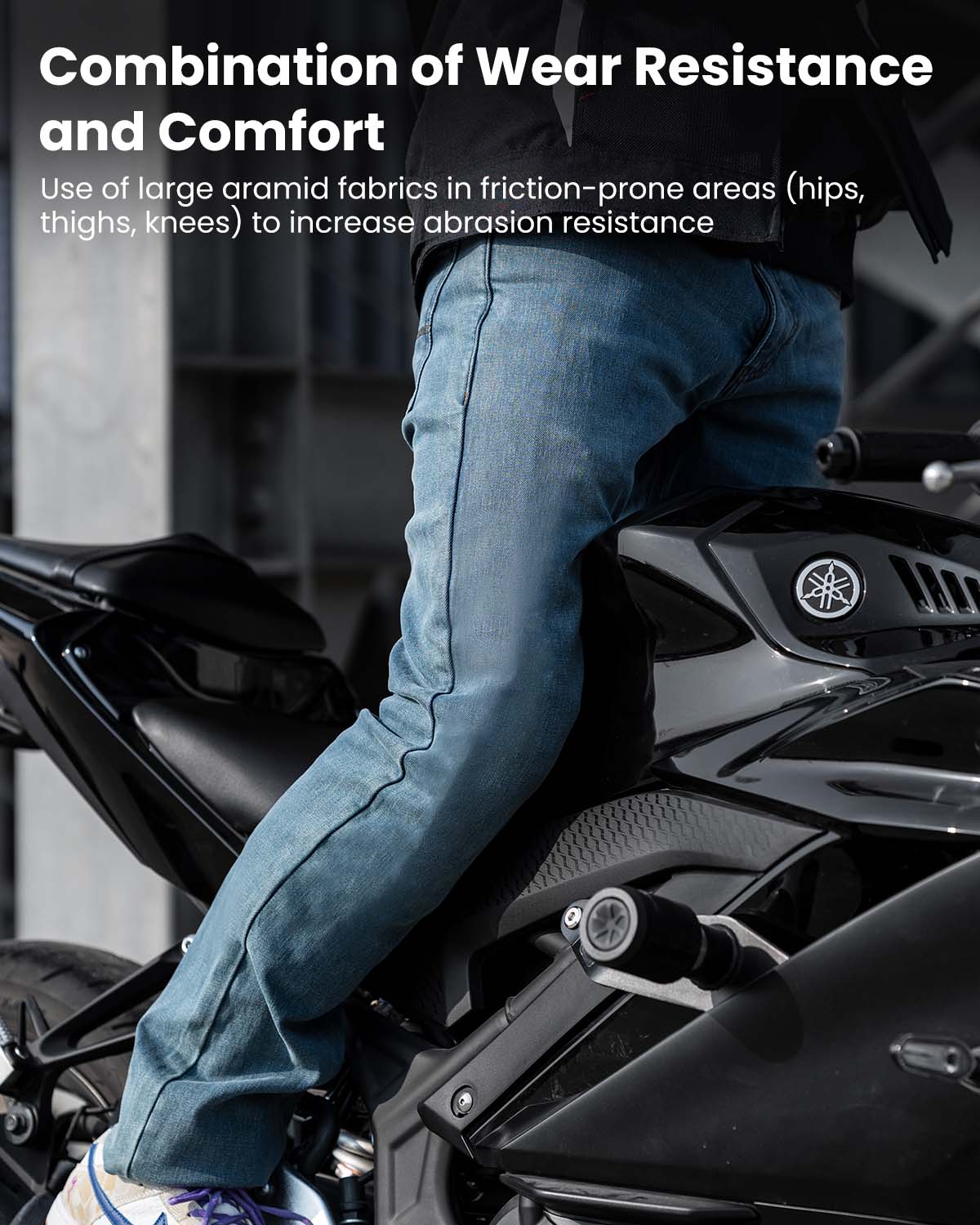ILM Motorcycle Riding Pants for Men CE Armored Motorbike Jeans Adventu