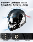 ILM Carbon Fiber Vintage Full Face Modular Motorcycle Helmet Model B707C